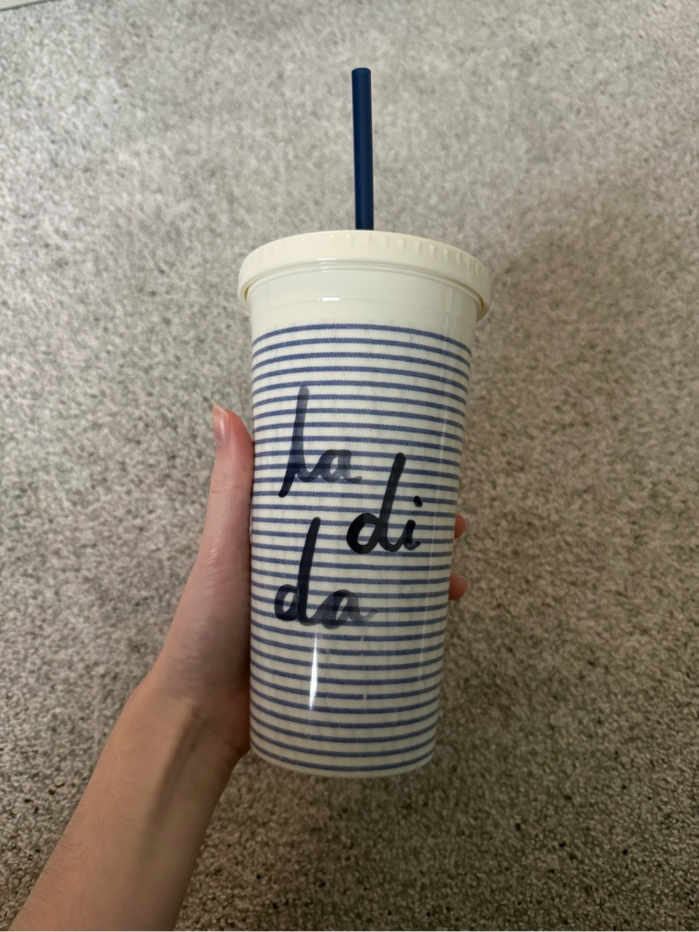 Kate Spade “La Di Da” Seersucker Tumbler